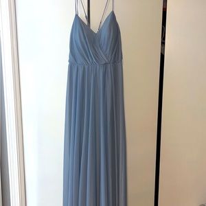 Azazie dusty blue dress A10